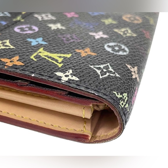 Louis Vuitton Takashi Murakami Sarah Multicolored Monogram Wallet Black LV OS - Picture 8 of 16